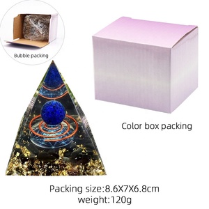 Vendita calda 60mm Orgonite piramidi resina fatta a mano generatore di energia trucioli di pietra artigianato meditazione piramide di cristallo - Product Image 5
