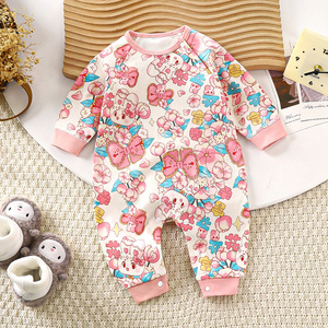 Pijamas <span class=keywords><strong>de</strong></span> Algodón 100% para Bebés Recién Nacidos, Unisex, Primavera, ODM, Sin Costuras, Cierre <span class=keywords><strong>de</strong></span> Botones a Presión, Manga Larga, Diseño <span class=keywords><strong>de</strong></span> Dibujos Animados, Casual - Product Image 1
