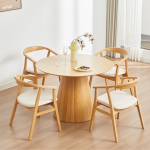 Hiện đại rắn tre vòng bàn ăn với ghế cho nhà hàng khách sạn nhà bếp hoặc đồ nội thất phòng khách - Product Image 2