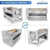 Macchina Multifunzionale in Acciaio Inox 304 per Pelatura e Lavaggio di Patate Dolci, Igname, Radice di Taro e Verdure, Altamente Personalizzabile