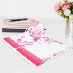 3D Pop Up Weeding Invitation Music Greeting Cards With Envelope