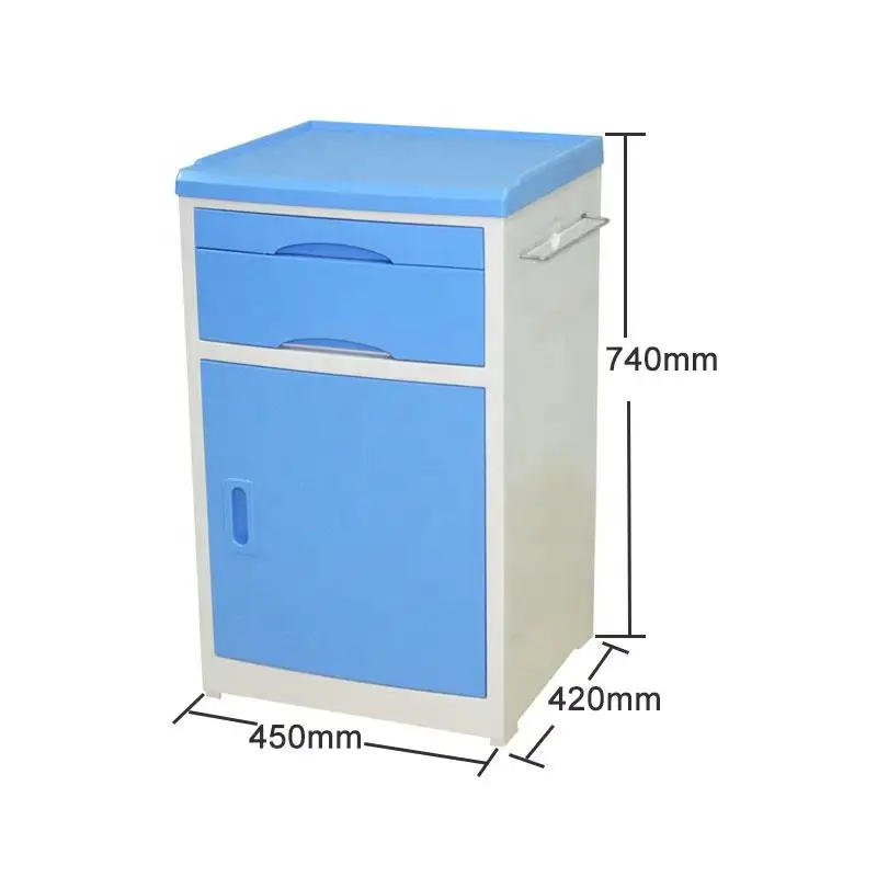 High Quality Hospital ABS Plastic Mobile Beside Cabinet Medical Bedside Locker Table for clinic furniture