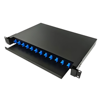 Panel de Conexiones de Fibra Óptica 1U SC, Cajón Óptico de Modelo Único LC para Servidor en Rack, ODF de Fibra para FTTH, Panel de Conexiones de Fibra Tipo Cajón