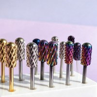 Foret à ongles en carbure de tungstène de grande taille 4XC 5XC, fraises à découper en croix E-file, forets cylindriques à sommet lisse 3/32'' en stock