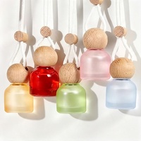 Diffuseur de parfum suspendu multicolore de 10 ml, flacons en verre vides pour parfum de voiture avec bouchon en bois, pour voiture, maison, bureau, désodorisant d'air