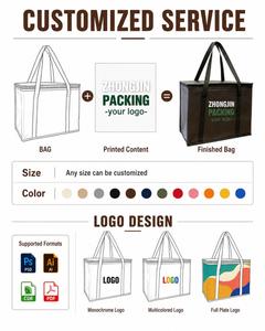 Sac isotherme non tissé personnalisé avec logo OEM pour supermarché, sacs <span class=keywords><strong>de</strong></span> courses isothermes <span class=keywords><strong>en</strong></span> gros, sacs isothermes pour boîtes d'usine - Product Image 5