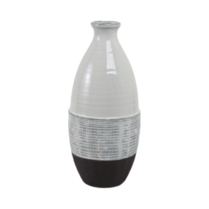 Vaso a Bottiglia con Fondo Texturizzato, Elegante Accento in Ceramica Stoneware per Arredamento Casa e Composizioni Floreali - Product Image 1