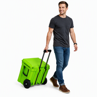 Glacière à roulettes isotherme étanche Kuer Factory en LLDPE moulé par rotation, 60 qt, avec logo personnalisé pour usage alimentaire