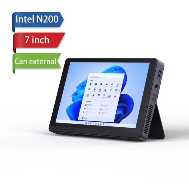 New All-in-one Mini Host Intel N200 7-inch English Screen Supports Automatic Rotation 4K 144Hz Multi Interface Expansion