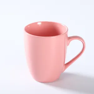 Pink Color Glazed mugs Factory wholesale Coffee Cup Ceramic stoneware customized color Coffee Mug