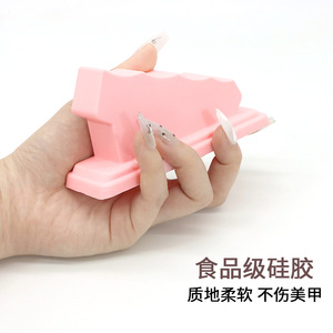 Hytsow <b>Nail</b> Form Pink Rectangle Multi Size Plastic DIY <b>Nail</b> <b>Extension</b> Tool For Home Use - Product Image 2