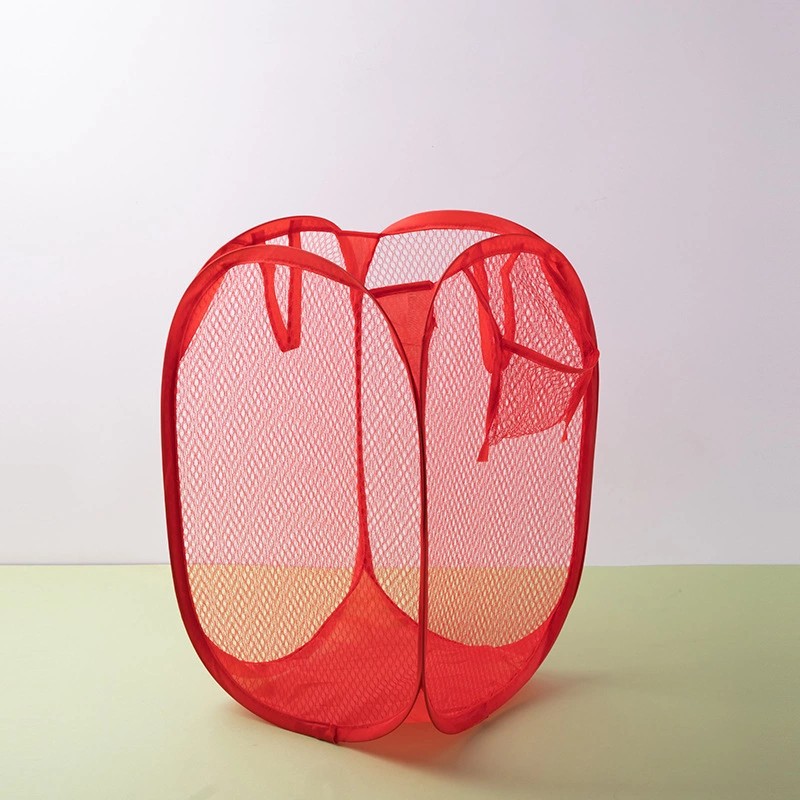 Foldable nylon mesh pop-up organization storage household candy color Home family storage Toy container Laundry basket bag