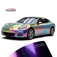 Vinilo Adhesivo para Automóviles Color Morado PET Directo de Fábrica, Película de Vinilo para Envolver la Carrocería, Autoadhesiva, de Alto Brillo, que Cambia de Color, Resistente a los Rayos UV y a los Arañazos