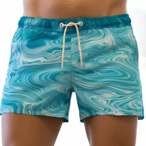 Mens Summer Sports Swimwear Swimsuits Surf Board Beach Wear Swim Trunks Shorts 3 Inch Fitness Short Pants
