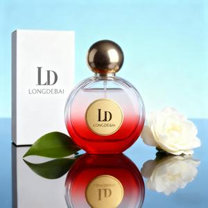 Nuevo Envase de Vidrio Redondo Personalizado para Perfume, 30ml 50ml 100ml, Botella de Vidrio Amarilla Vacía con Pulverizador y Caja de Empaque - Product Image 2