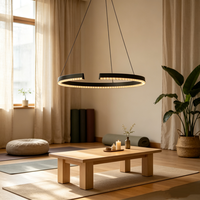 Luminaire suspendu LED en forme de U, aluminium et acrylique gris foncé, vente en gros directe d'usine, taille personnalisée, lampe pour salle à manger et salon