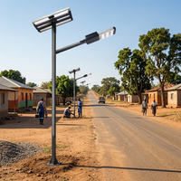 Lampadaire solaire LED 60W, étanche IP66, avec batterie LiFePO4 et télécommande pour utilisation en extérieur sur route