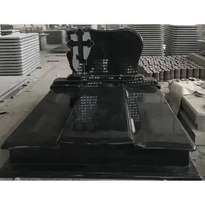 काले ग्रेनाइट स्मारक क़ब्र का पत्थर समाधि स्लैब कब्र पत्थर और स्मारकों