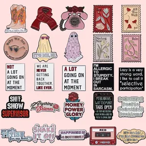 סיכות אמייל של אלבומי מוזיקת פופ, סיכות של זמרי רוק, תווים, קלטות, סיכות דש, תכשיטים לאוהדים, מתנה סיטונאית - Product Image 2