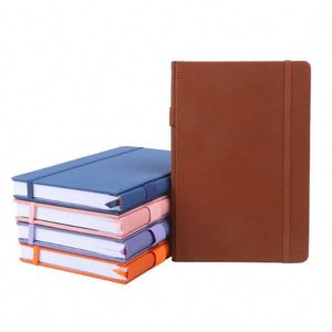 Promotion Promotional Pu A5 Customized Color Leather White Logo <b>Notebook</b> Binding Elastic Strap <b>Notebook</b> With Cover Leather - Product Image 2