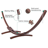 Support de hamac en bois courbé de 10 pieds, matelassé, double, portable, pour l'extérieur et l'intérieur, en pin, pour hamac en arc, lits pliants pour la maison et le jardin