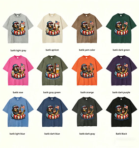 Camiseta de Algodón Extra Grande Personalizable de 250 g/m² con Gráfico Patriótico de Perro para el Día de la Independencia de EE. UU. - Product Image 4