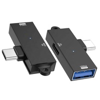 2-in-1 USB-C OTG Adapter Type-C USB3.0 5Gbps PD100W DC Output Fast Charging Converter Plug&Play for Laptop/Tablet/Phone