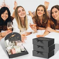 Boîtes cadeaux rigides de luxe avec couvercle amovible noir attaches de ruban Logo personnalisé Emballage en papier carton de luxe gaufrage revêtement UV