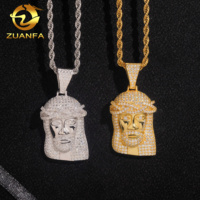 Petite taille moins cher prix Moissanite Jésus pendentif Hip Hop Iced Out Design 925 argent Sterling plaqué or Moissanite pendentif