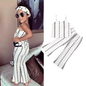 Quality Summer Korean Fashion Children Sleeveless Infant Baby Children's Girls Casual Kids Wear Clothing Sets - Product Image 1