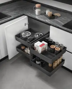 घरेलू डिजाइन रसोई के लिए किचन कैबिनेट के लिए अपने ऑर्डर कैबिनेट फर्नीचर एल्यूमीनियम फ्रेम को स्वचालित रूप से बनाया