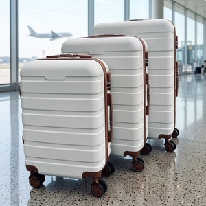 Ensemble de valises rigides en ABS violet avec logo personnalisé, 3 ou 4 pièces, en PP, à roulettes, pour voyage, livraison rapide (RTS) - Product Image 1