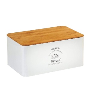 Metal Kitchen bread box Storage Bread Box/LFGB countertop kitchen corner white bread bin with lid