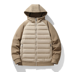 Manteau à capuche athlétique en tricot patchwork pour l'extérieur 2026, style unisexe pour couple, doudoune légère - Product Image 5