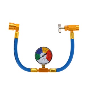 Kit de manomètre pour test et remplissage de réfrigérant de climatisation automobile R134A, avec tuyau 1/2 Acme pour bouteille marine - Product Image 1