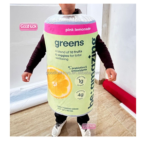 OEM personalizado a todo color <span class=keywords><strong>de</strong></span> impresión <span class=keywords><strong>de</strong></span> publicidad mascota disfraz cerveza bebida <span class=keywords><strong>botella</strong></span> lata en forma <span class=keywords><strong>de</strong></span> traje usable con logotipo - Product Image 1