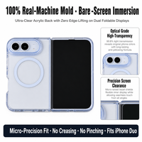 Étui magnétique pour iPhone Duo, coque transparente, dos en acrylique, cadre souple en TPU, coque rigide en PC, charge sans fil, antichoc, logo personnalisé