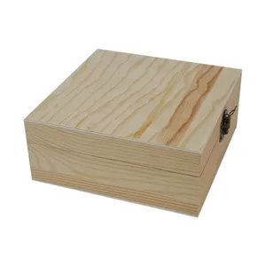Shandong a fait l'artisanat en bois accessoires pour la maison boîtes en bois signes muraux bricolage artisanat pour la décoration intérieure boîte en bois non finie avec couvercle