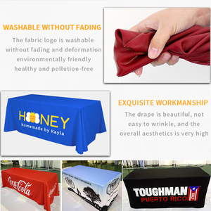 4 pies 6 pies 8 pies Color personalizado Logo Impresión <span class=keywords><strong>de</strong></span> punto poliéster comercial Tradeshow estiramiento mantel cubierta <span class=keywords><strong>de</strong></span> mesa camino <span class=keywords><strong>de</strong></span> mesa - Product Image 6