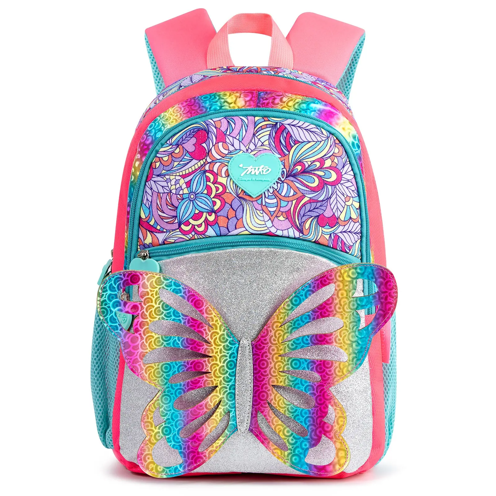 3D Butterfly Glitter Pink Cute Girls Baby Backbags Backpacks For Kid School Bag Children
