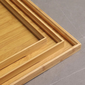 Bamboo Serving <b>Tray</b> Rectangular Natural Wood Pattern Eco Friendly For Home Living Room <b>Tea</b> Bread Commercial Use - Product Image 4