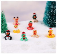 Lot de minuscules jouets de canard miniatures de maison de poupée mini résine canard artisanat ornement petit noël mini 3d figure jouet d'hiver pour enfant