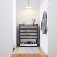 Armoire à chaussures en aluminium à 5 niveaux rabattable et extractible, gain de place, salon et entrée de villa, organisateur de chaussures