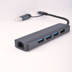 TYPE-C Đa Cổng USB-A Hub 5 Trong 2 USB 3.0 Sang USB + 1000Mpbs Bộ Chia Di Động Siêu Mỏng Ethenet Trạm Nối Máy Tính Xách Tay - Product Image 4