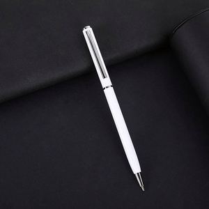 Gift Promotional Black Ball Point Pen Customized Logo Body Slim Metal Pens Advertising Signature Customized Metal Pen - Product Image 6