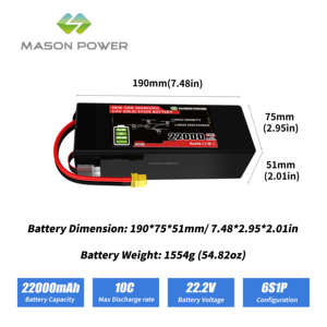 고체 배터리 22.2V 51.8V 88.8V 16000mAh 22000mAh 30000mAh 40000 44000mAh 고전압 리포 배터리 드론 UAV VTOL용 - Product Image 3