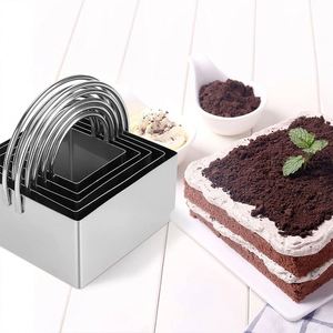 Ensemble de découpoirs à biscuits (5 pièces/ensemble) – Moule carré avec poignée – Outil professionnel pour la pâte à pâtisserie – Emballage en sac PP - Product Image 4
