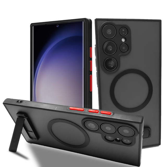Matte Stand Magnetic Phone Case for Samsung Galaxy S26 S25 S24 Ultra Plus S23 FE S22 Back Cover with Kickstand New Products 2026