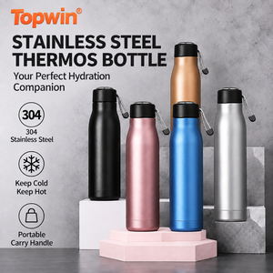 Botella térmica de acero inoxidable 316 con aislamiento al vacío, portátil, con correa de transporte para viajes - Product Image 1