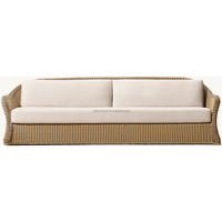 Ensemble de canapés en rotin PE moderne et luxueux avec tissu résistant aux intempéries et coussins amovibles pour meubles de jardin